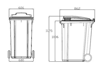 3.360公升兩輪式資源回收垃圾桶(SL)