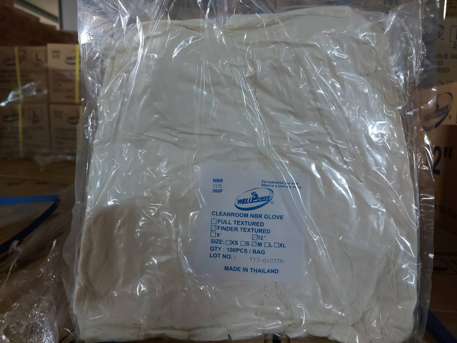 25.F-260F 12"NBR 白 6.0G 手套 真空