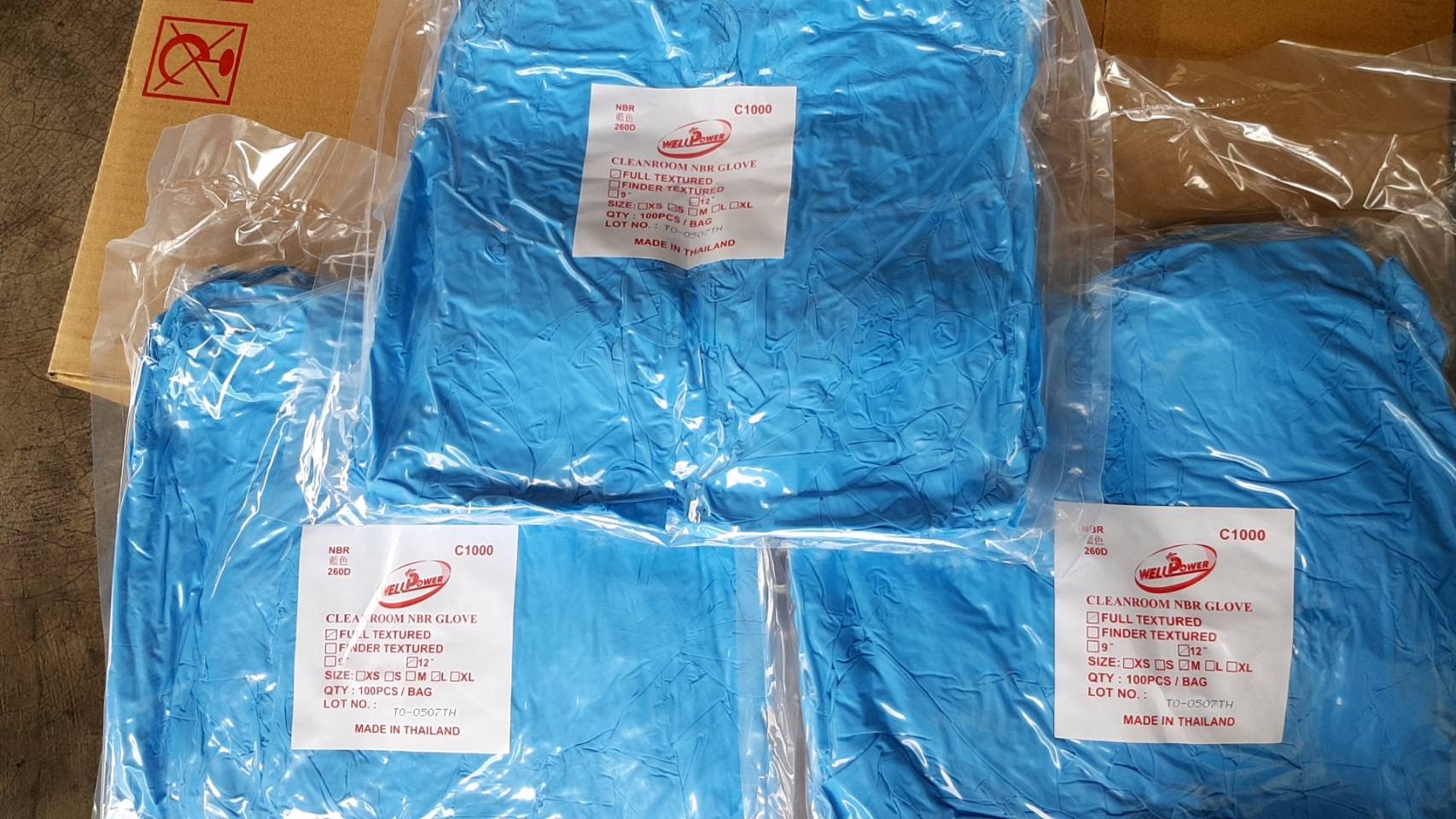 24.F-260D 12"NBR 藍 6.0G 手套 真空