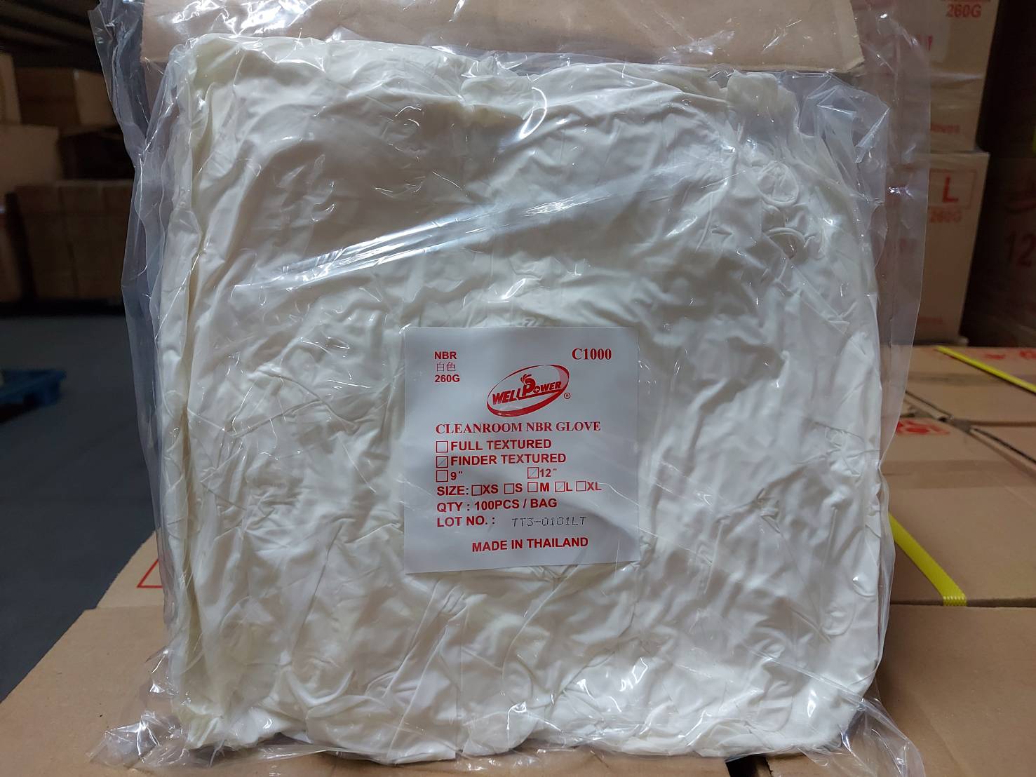 26.F-260G 12"NBR 白 6.0G 手套 真空