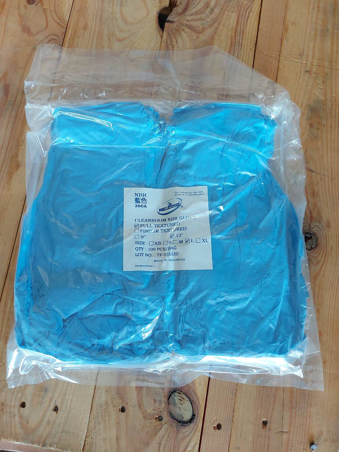 21.F-260A 12"NBR 藍 6.0G 手套 真空