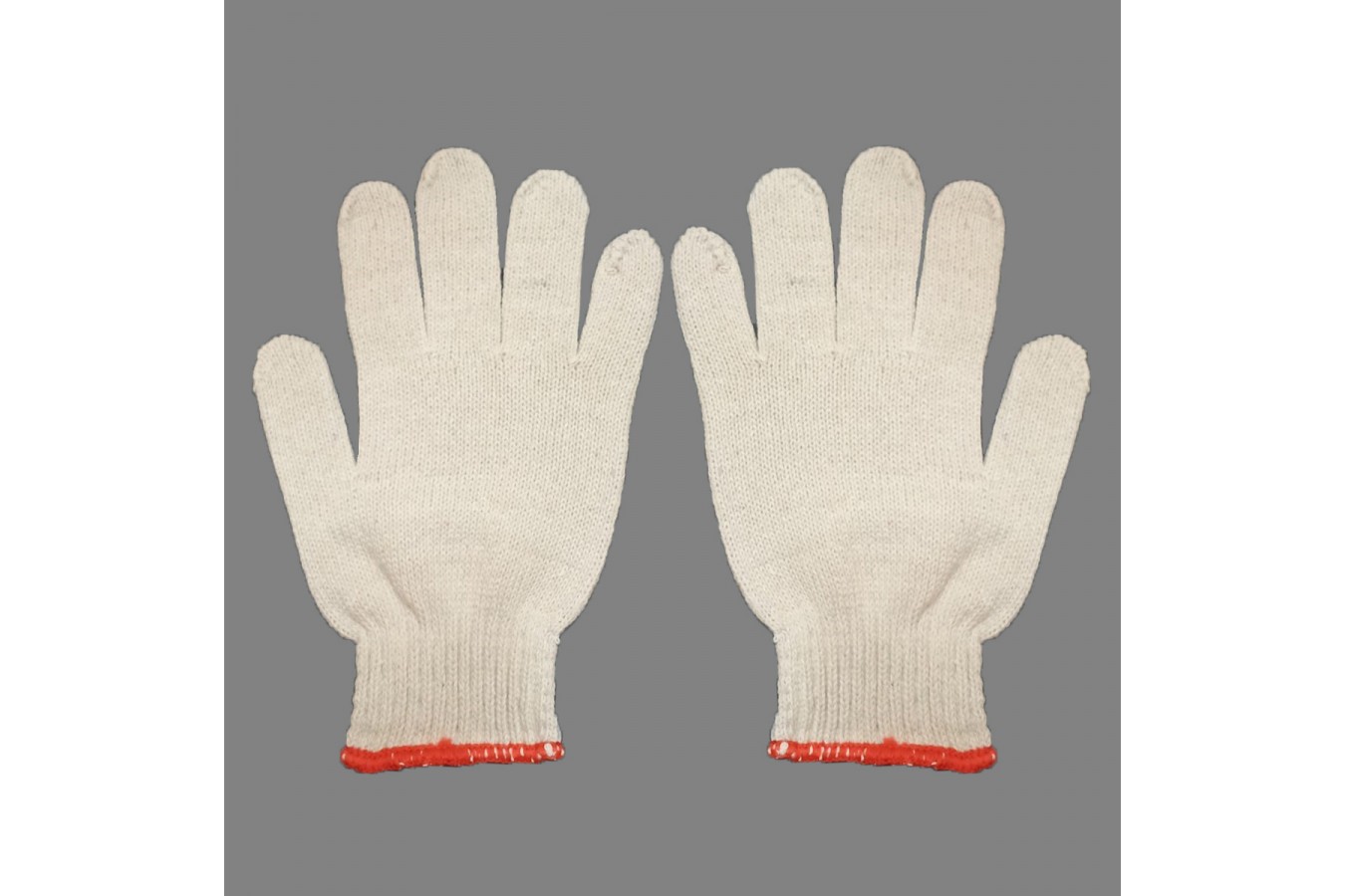 1.棉紗手套7針20兩-白(紅邊)