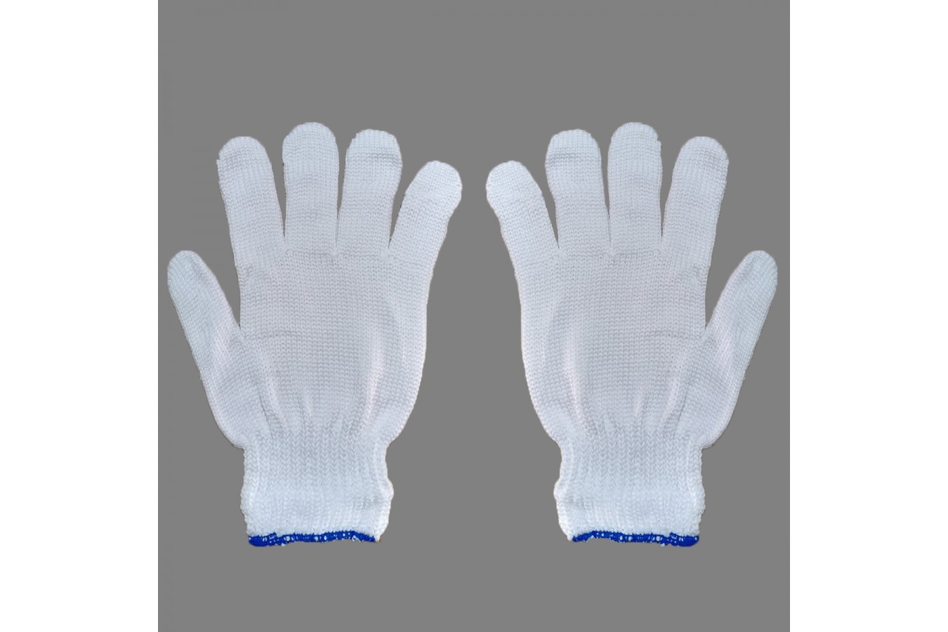 2.尼龍手套(7針16兩白色)藍邊