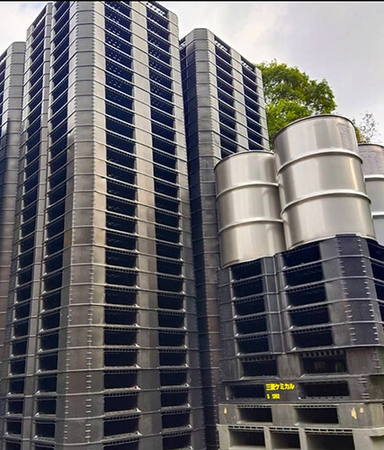 《型號:K》中古網狀田字塑膠棧板 (114*116*13) TE115