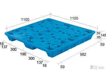 2.塑膠棧板K-BA-1111-2S(1100*1100)
