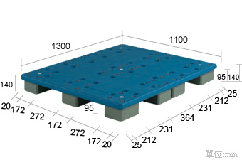 8.塑膠棧板K-CA-1113(1100*1300)