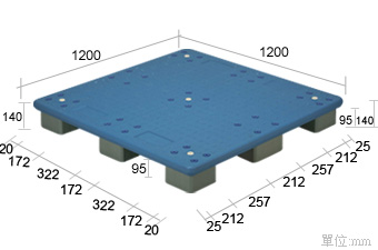 9.塑膠棧板K-CA-1212(1200*1200)