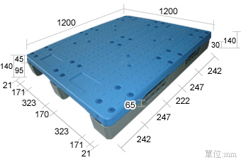 4.塑膠棧板K-CB-1212(1200*1200)