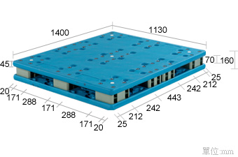 9.塑膠棧板K-CD-1114-12P(1130*1400)