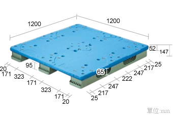 4.塑膠棧板K-DB-1212(1200*1200)