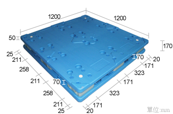 5.塑膠棧板K-DD-1212(1200*1200)