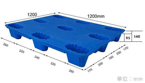 7.塑膠棧板KI-AA-1212BP(1200*1200)