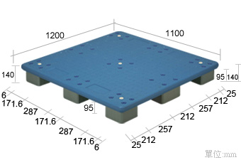7.塑膠棧板K-CA-1112(1100*1200)