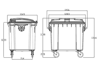 5.1100公升四輪式資源回收垃圾桶(L)