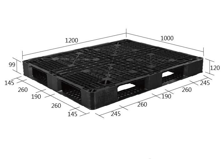 30.S-D4-1210-CE1田字型國際貨櫃標準出口專用塑膠棧板