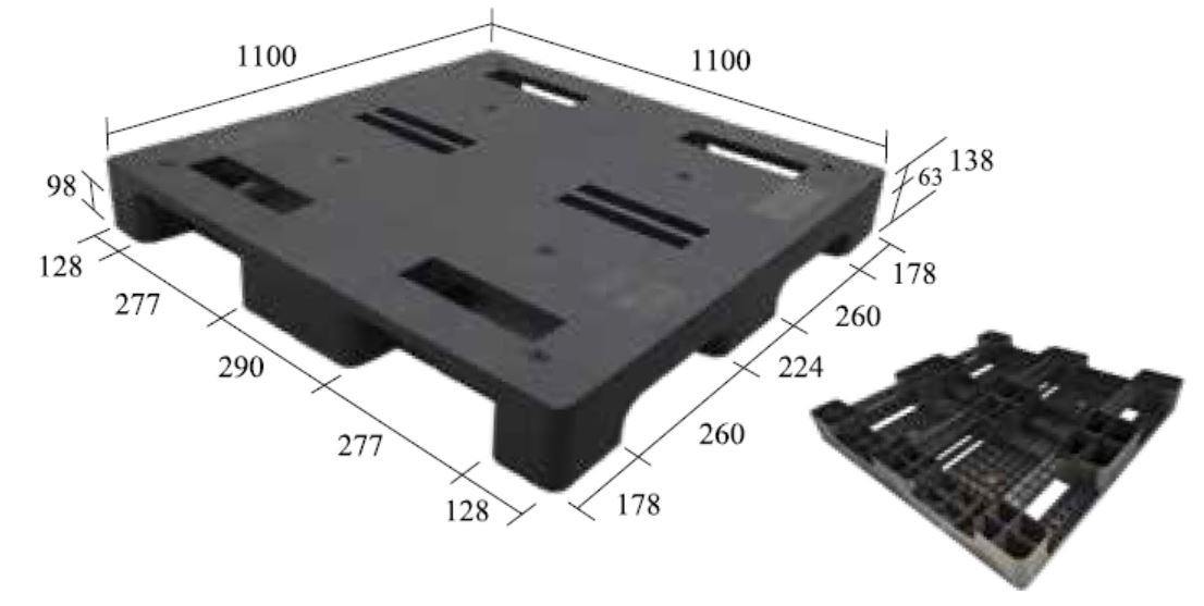4.S-A4-1111-CE1川字型塑膠棧板