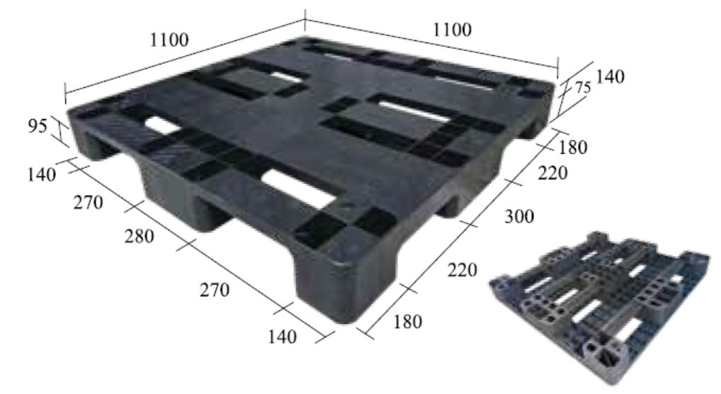 5.S-A4-1111-CE2川字型塑膠棧板